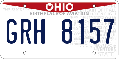 OH license plate GRH8157