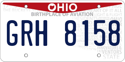 OH license plate GRH8158