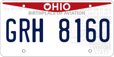 OH license plate GRH8160