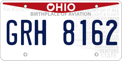 OH license plate GRH8162
