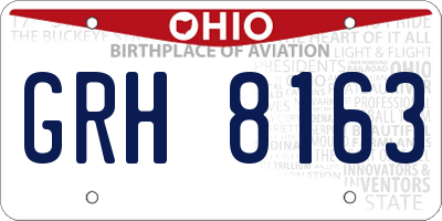OH license plate GRH8163