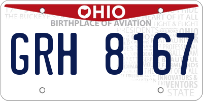 OH license plate GRH8167