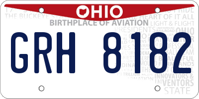 OH license plate GRH8182