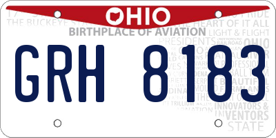 OH license plate GRH8183