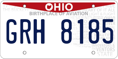 OH license plate GRH8185