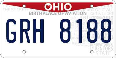 OH license plate GRH8188