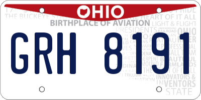 OH license plate GRH8191