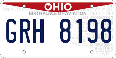 OH license plate GRH8198