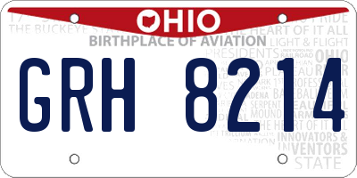 OH license plate GRH8214