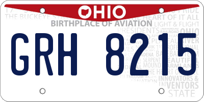 OH license plate GRH8215