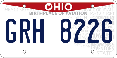 OH license plate GRH8226