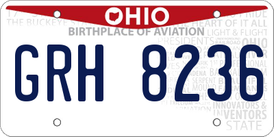 OH license plate GRH8236
