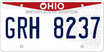 OH license plate GRH8237
