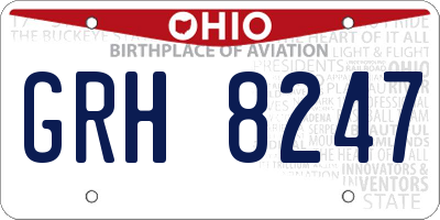 OH license plate GRH8247