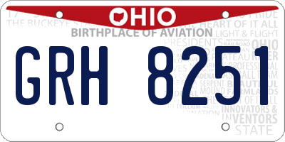 OH license plate GRH8251