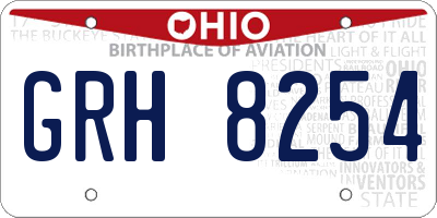 OH license plate GRH8254