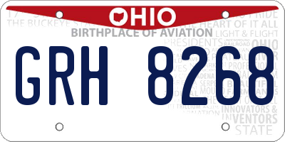 OH license plate GRH8268