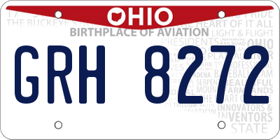 OH license plate GRH8272