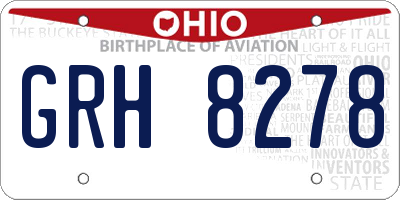 OH license plate GRH8278