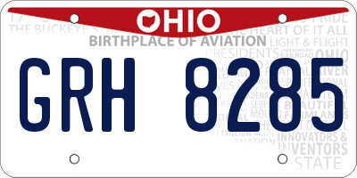 OH license plate GRH8285