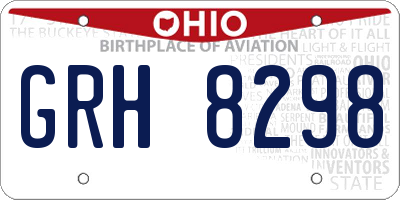 OH license plate GRH8298