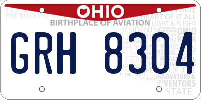 OH license plate GRH8304