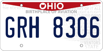 OH license plate GRH8306