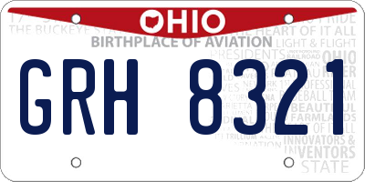 OH license plate GRH8321