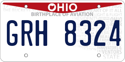 OH license plate GRH8324