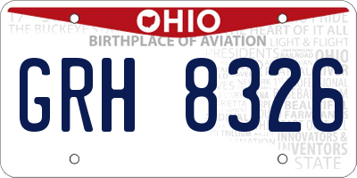 OH license plate GRH8326