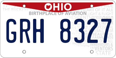 OH license plate GRH8327