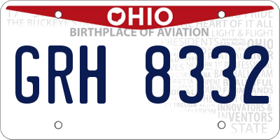 OH license plate GRH8332