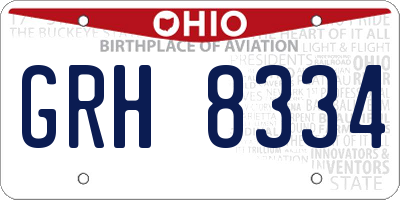 OH license plate GRH8334