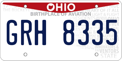 OH license plate GRH8335