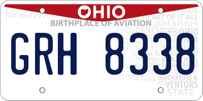 OH license plate GRH8338