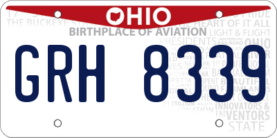 OH license plate GRH8339