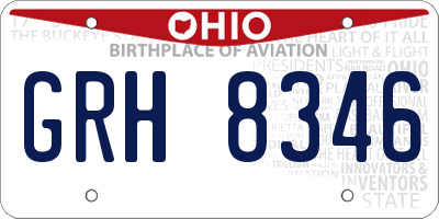 OH license plate GRH8346