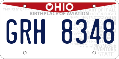 OH license plate GRH8348