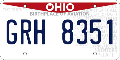 OH license plate GRH8351