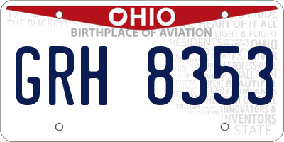 OH license plate GRH8353