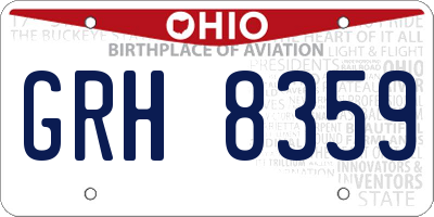 OH license plate GRH8359