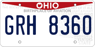 OH license plate GRH8360