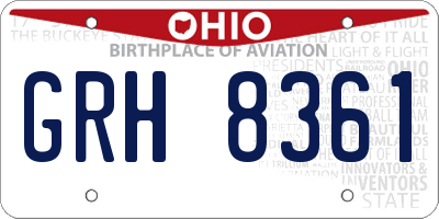 OH license plate GRH8361