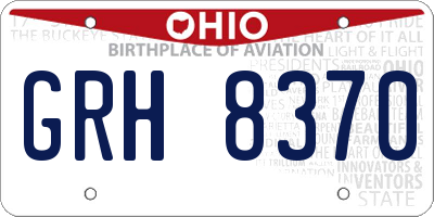 OH license plate GRH8370