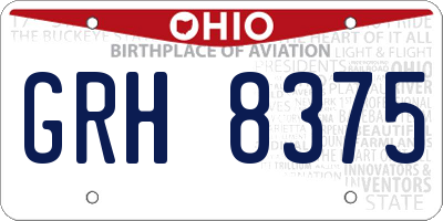 OH license plate GRH8375