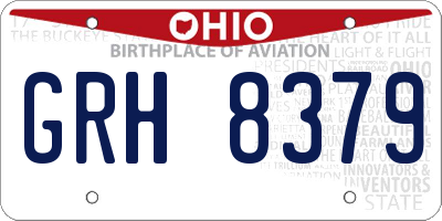 OH license plate GRH8379