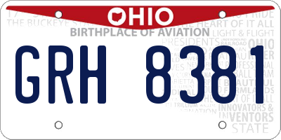 OH license plate GRH8381