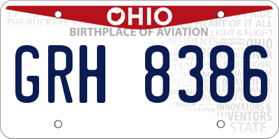 OH license plate GRH8386