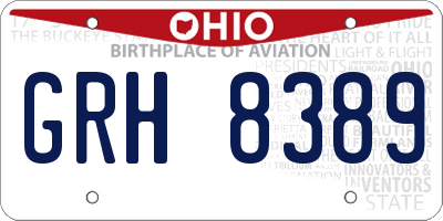 OH license plate GRH8389
