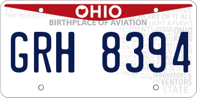 OH license plate GRH8394